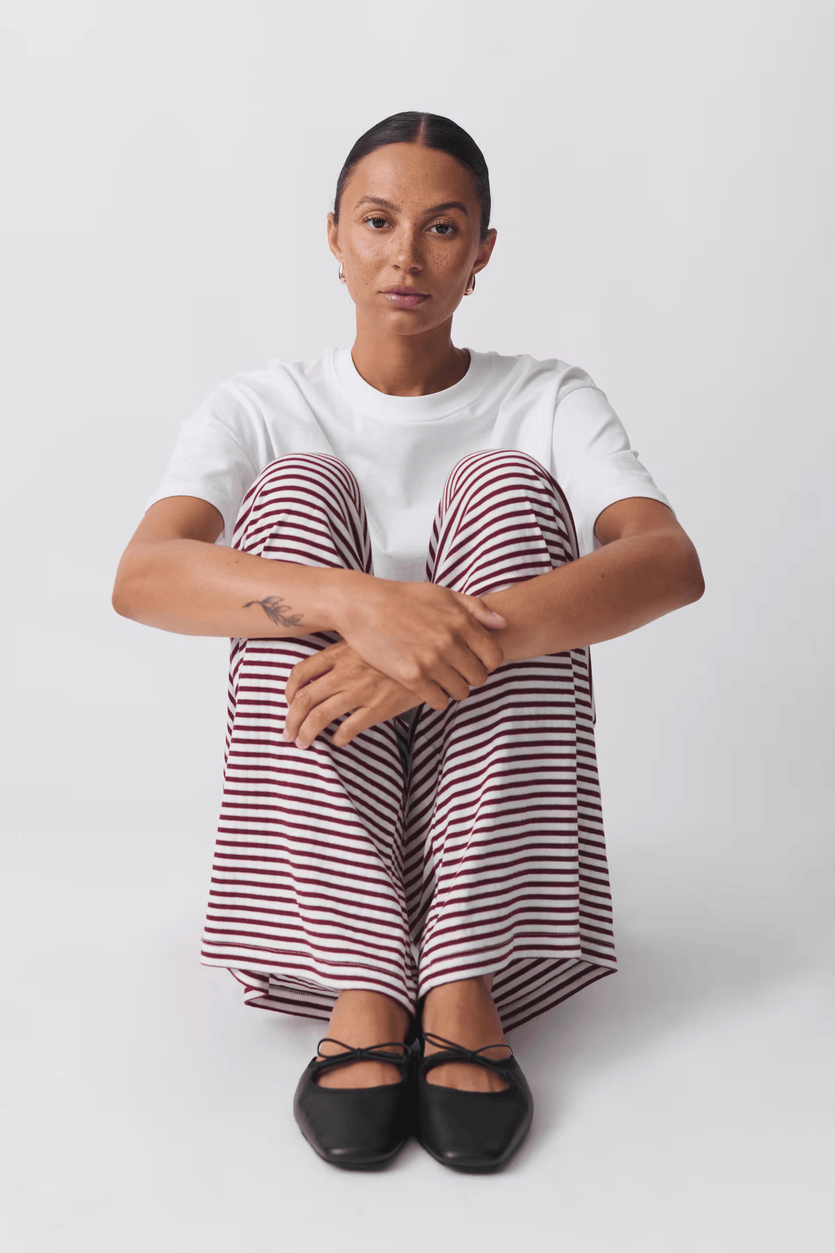 Pantalon d'intérieur rayé à taille coulissée pour femme