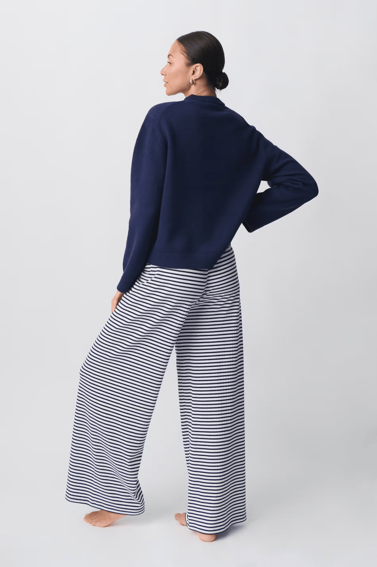 Pantalon d'intérieur rayé à taille coulissée pour femme