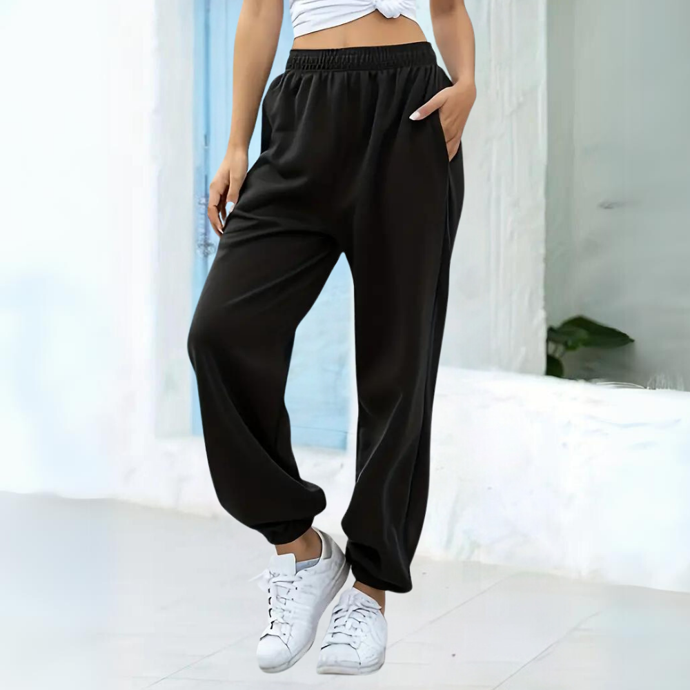 Pantalon de jogging baggy taille haute pour femme, coupe ample pour une liberté de mouvement et un style décontracté