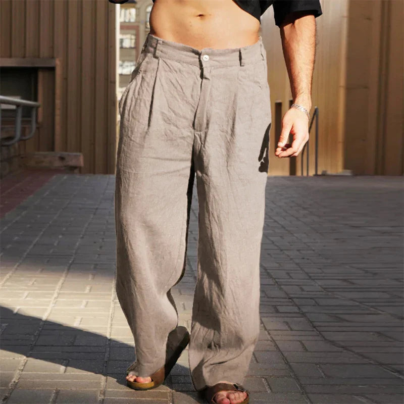 Pantalon décontracté à jambes larges pour homme