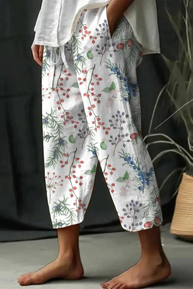 Pantalon décontracté imprimé original à poche boutonnée