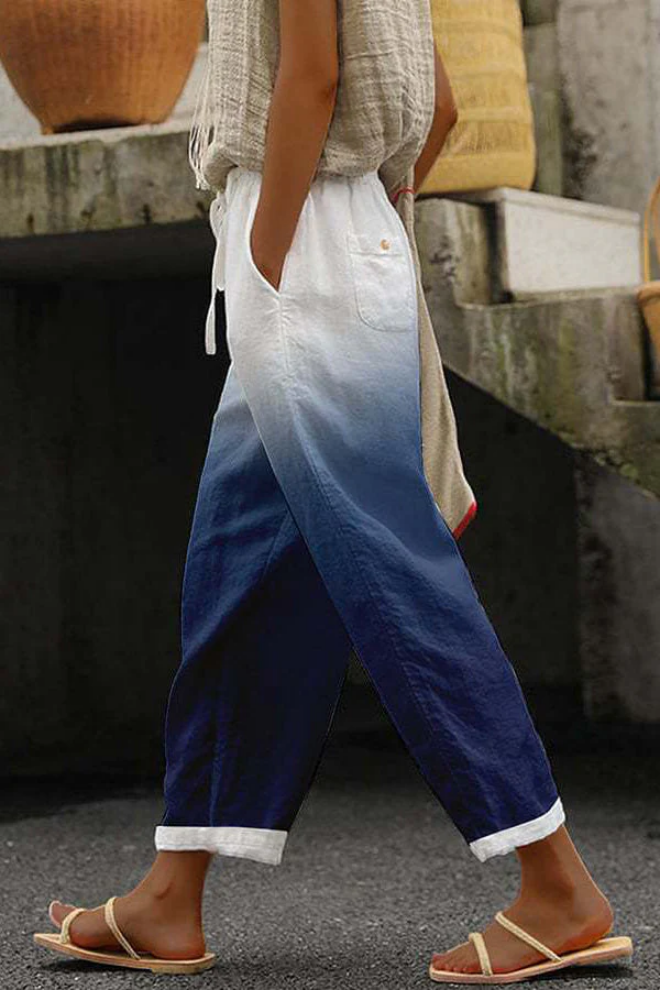 Pantalon décontracté imprimé original à poche boutonnée
