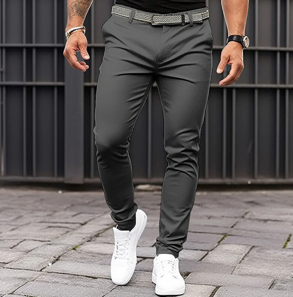 Pantalon élégant coupe ajustée pour homme