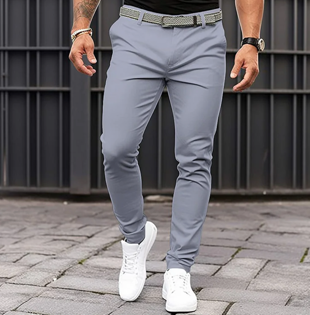 Pantalon élégant coupe ajustée pour homme