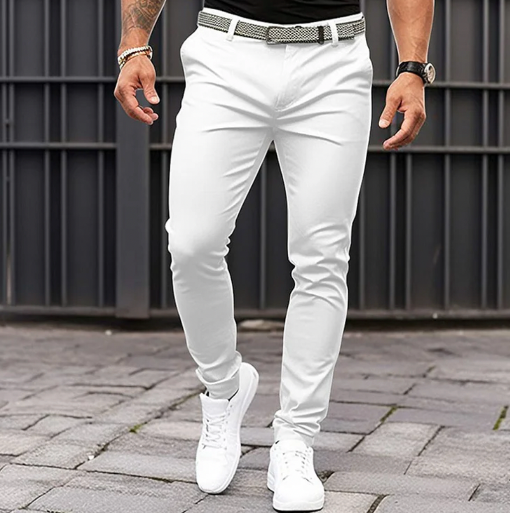 Pantalon élégant coupe ajustée pour homme
