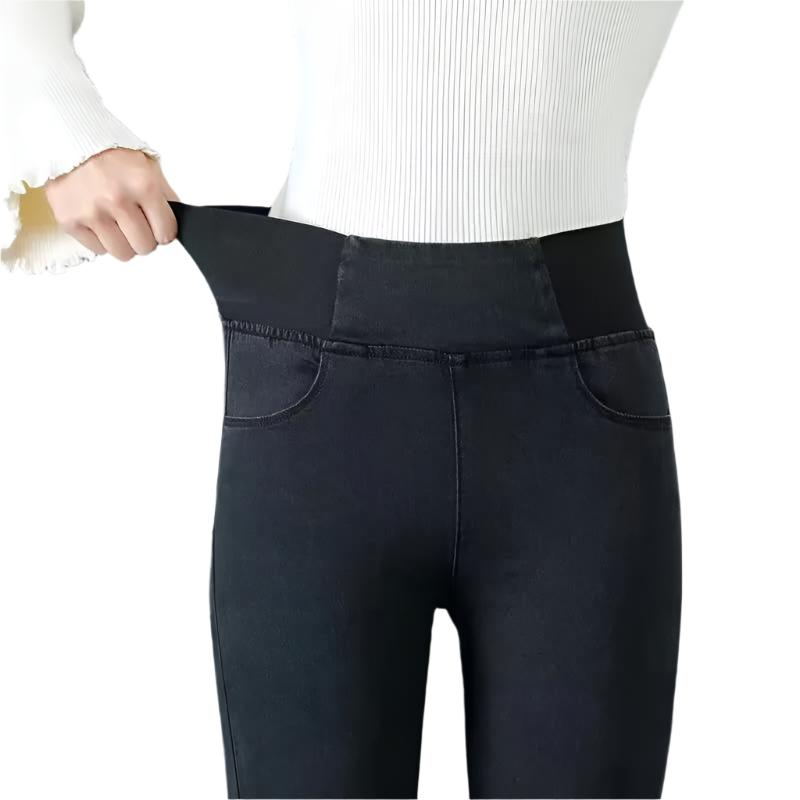 Pantalon en jean taille haute pour femme