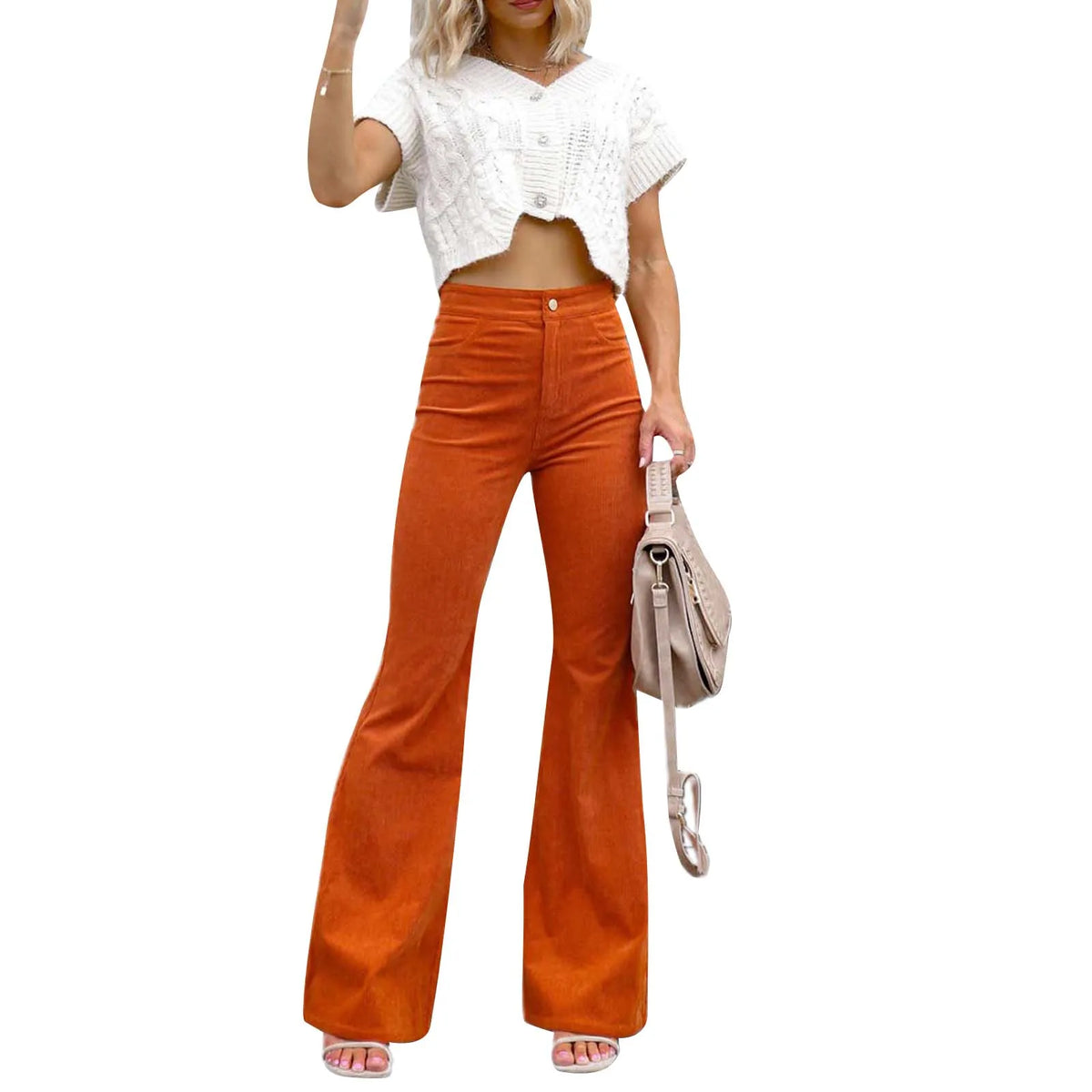 Pantalon en velours côtelé pour femme