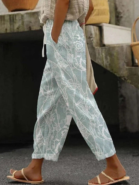 Pantalon été léger femme à taille élastique confortable