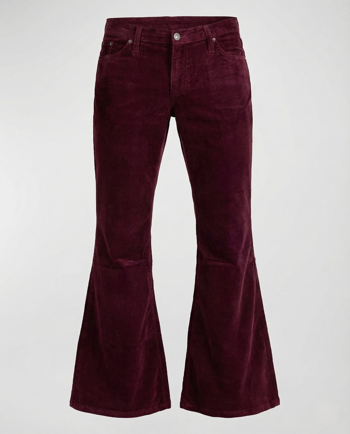 Pantalon évasé en velours côtelé taille haute stretch pour femme