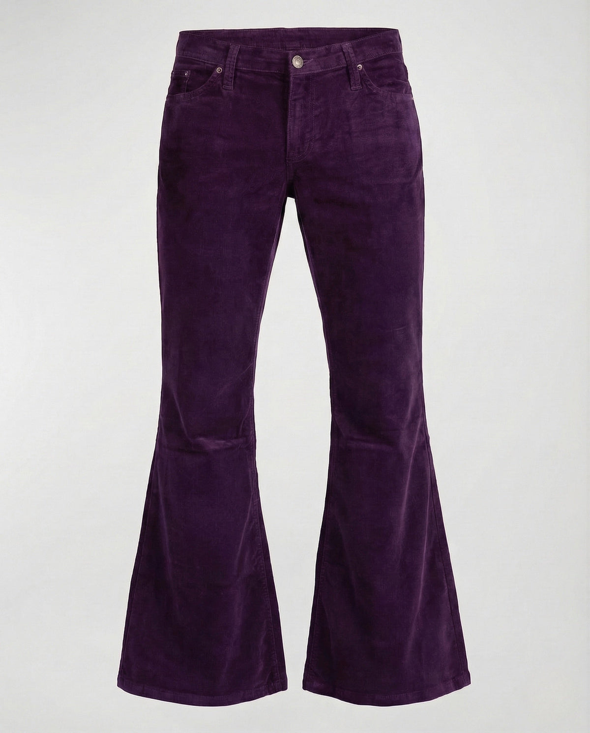 Pantalon évasé en velours côtelé taille haute stretch pour femme