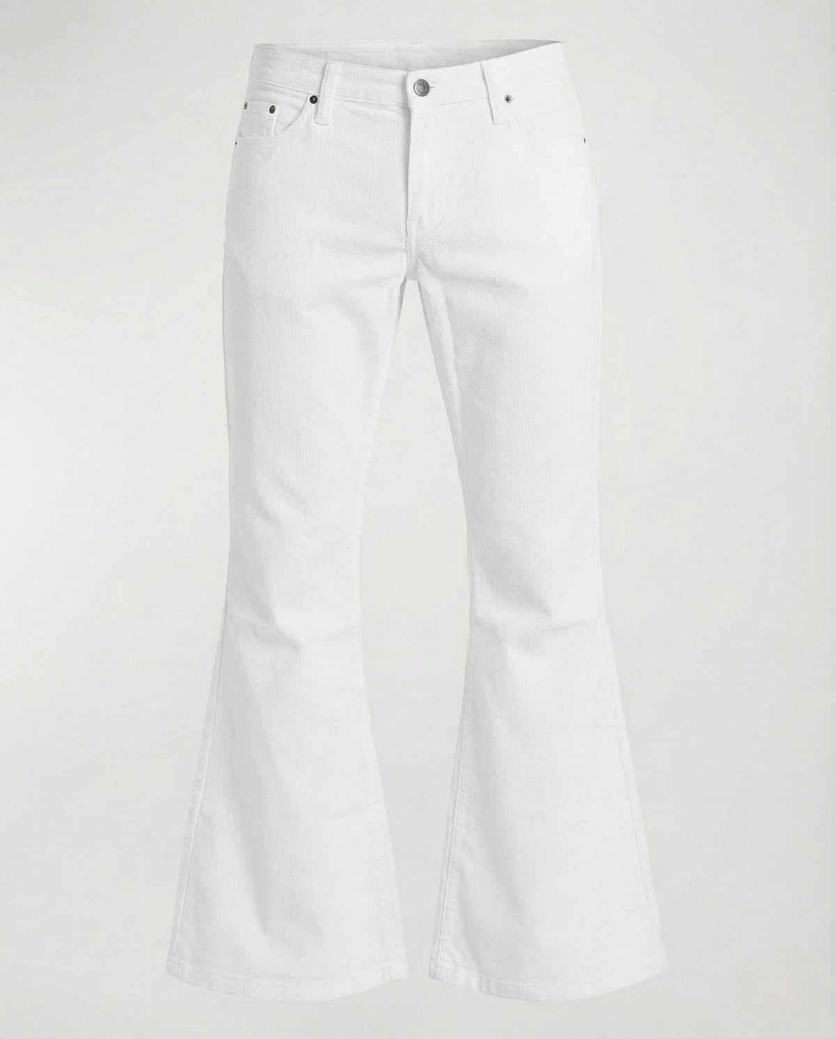 Pantalon évasé en velours côtelé taille haute stretch pour femme