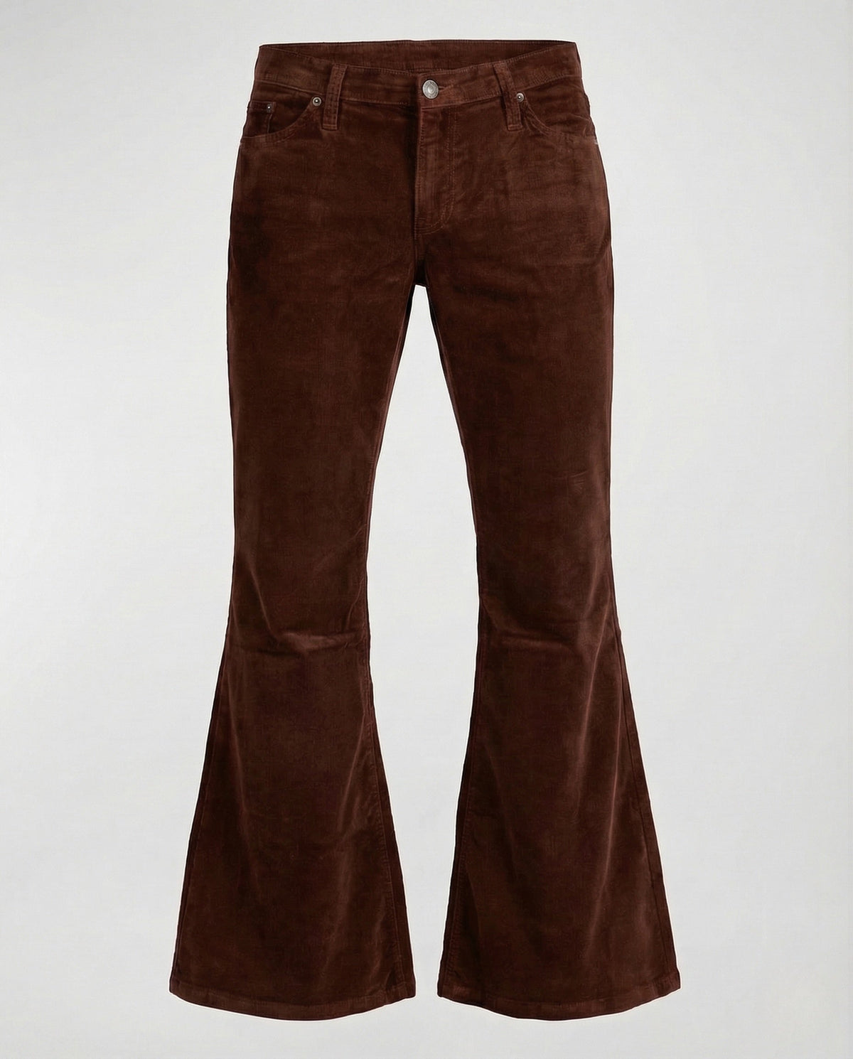 Pantalon évasé en velours côtelé taille haute stretch pour femme