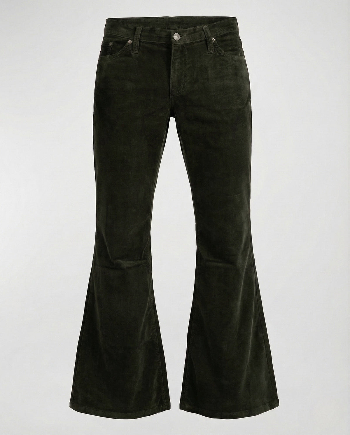 Pantalon évasé en velours côtelé taille haute stretch pour femme