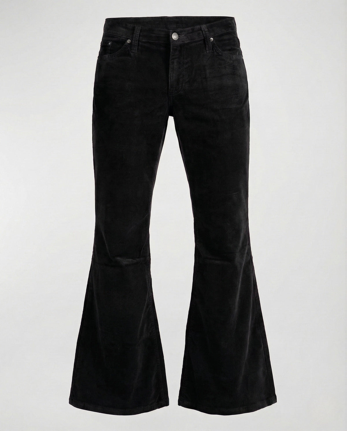 Pantalon évasé en velours côtelé taille haute stretch pour femme