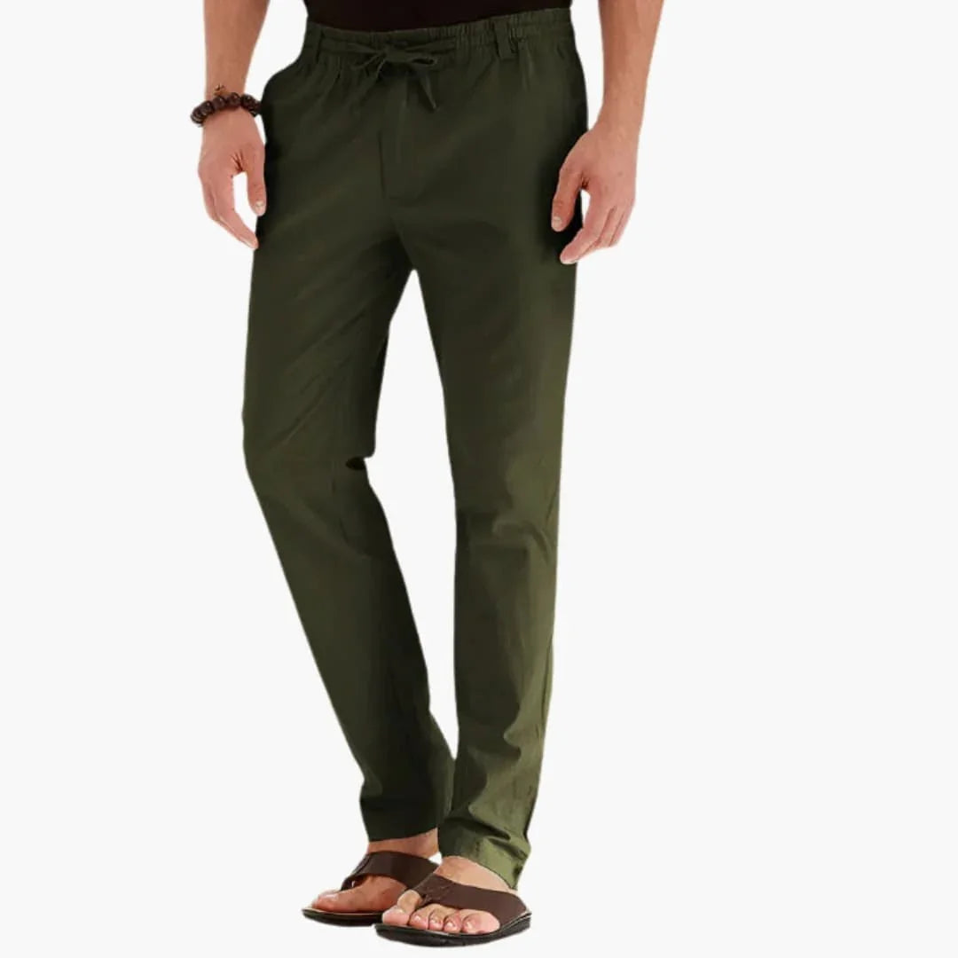 Pantalon homme coupe droite avec taille élastique