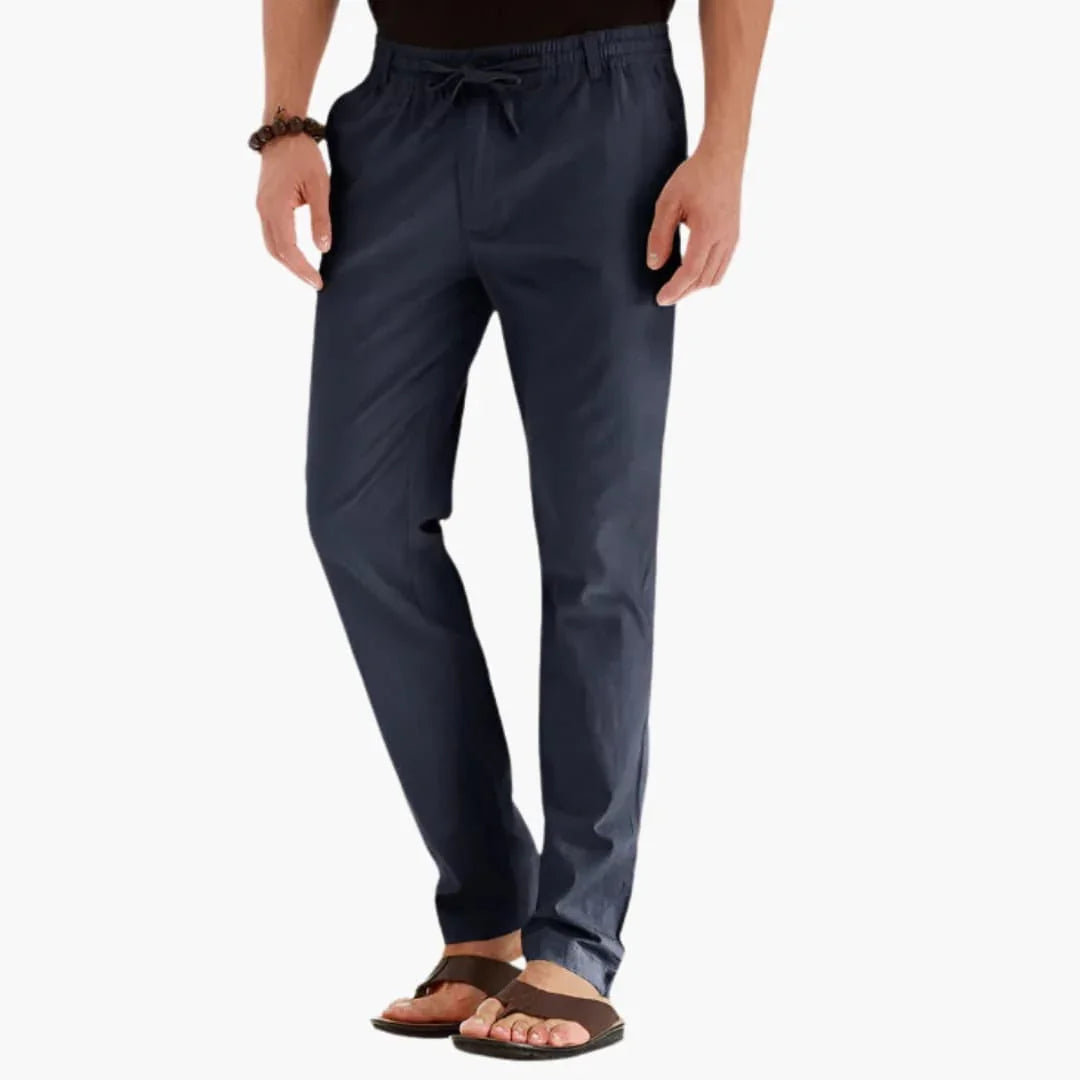 Pantalon homme coupe droite avec taille élastique