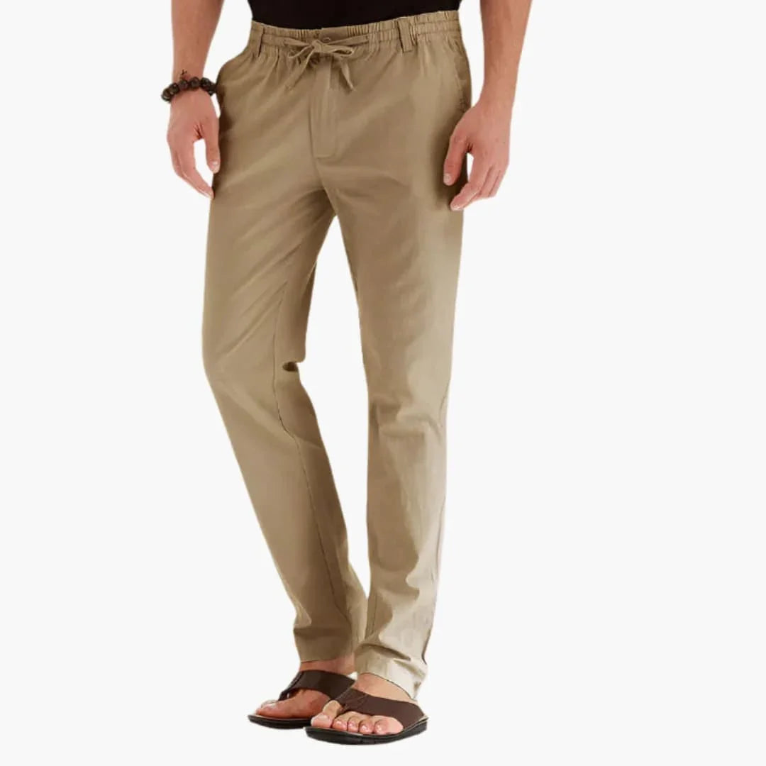 Pantalon homme coupe droite avec taille élastique