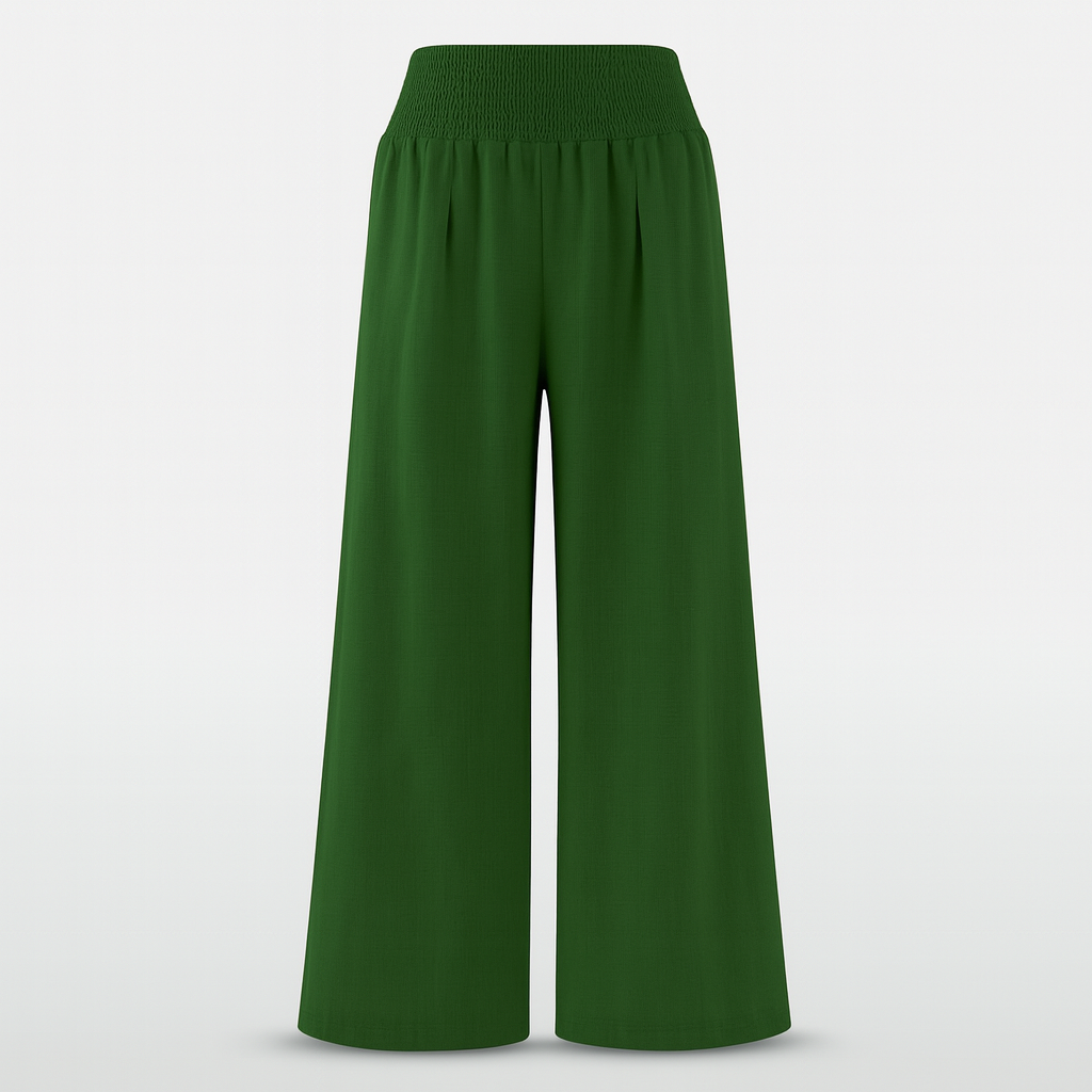 Pantalon large femme d'été en tissu léger, taille élastique et coupe ample