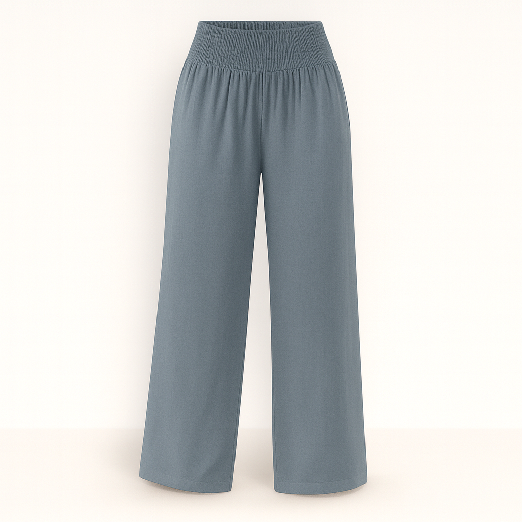 Pantalon large femme d'été en tissu léger, taille élastique et coupe ample