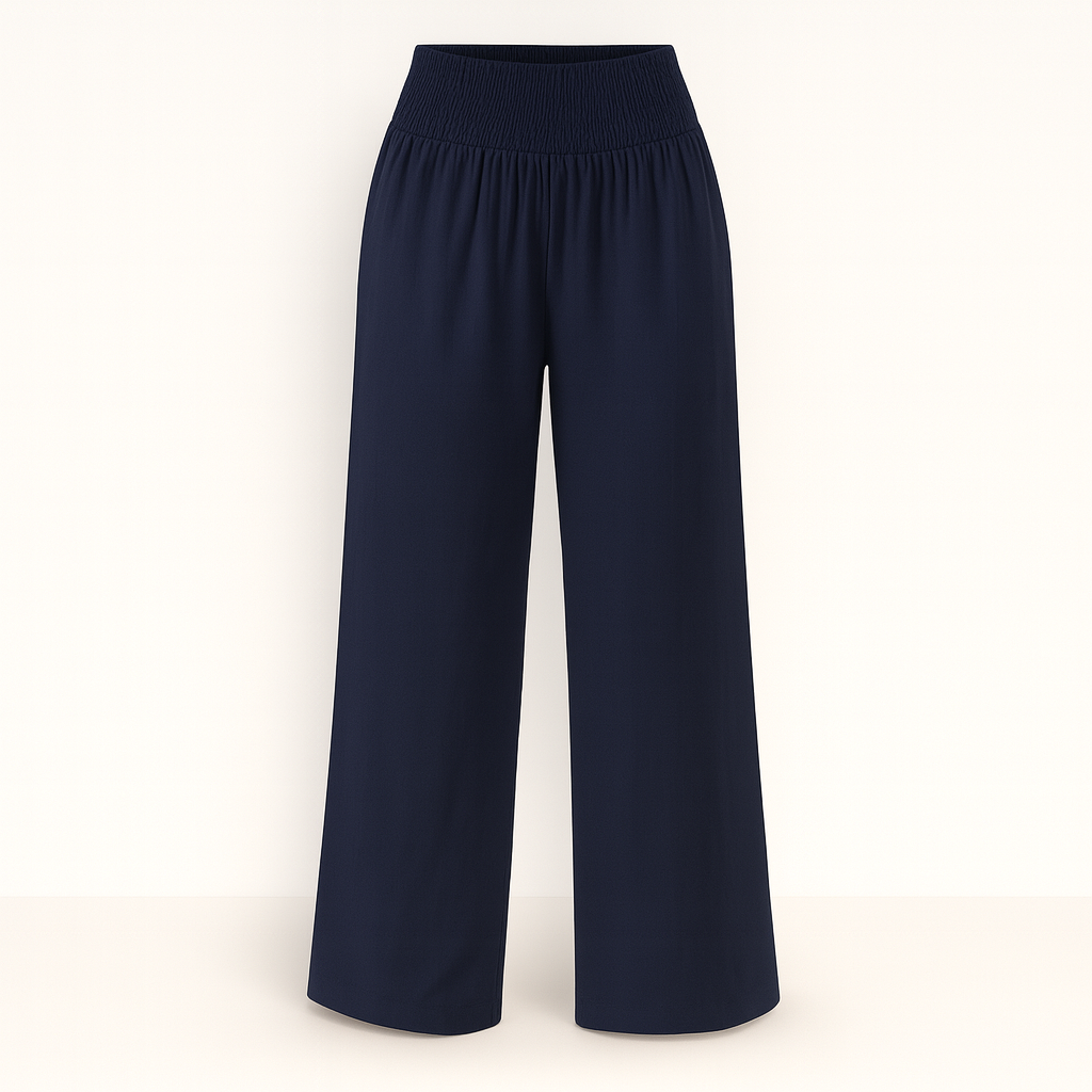 Pantalon large femme d'été en tissu léger, taille élastique et coupe ample