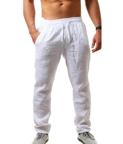 Pantalon lin décontracté homme pour l'été