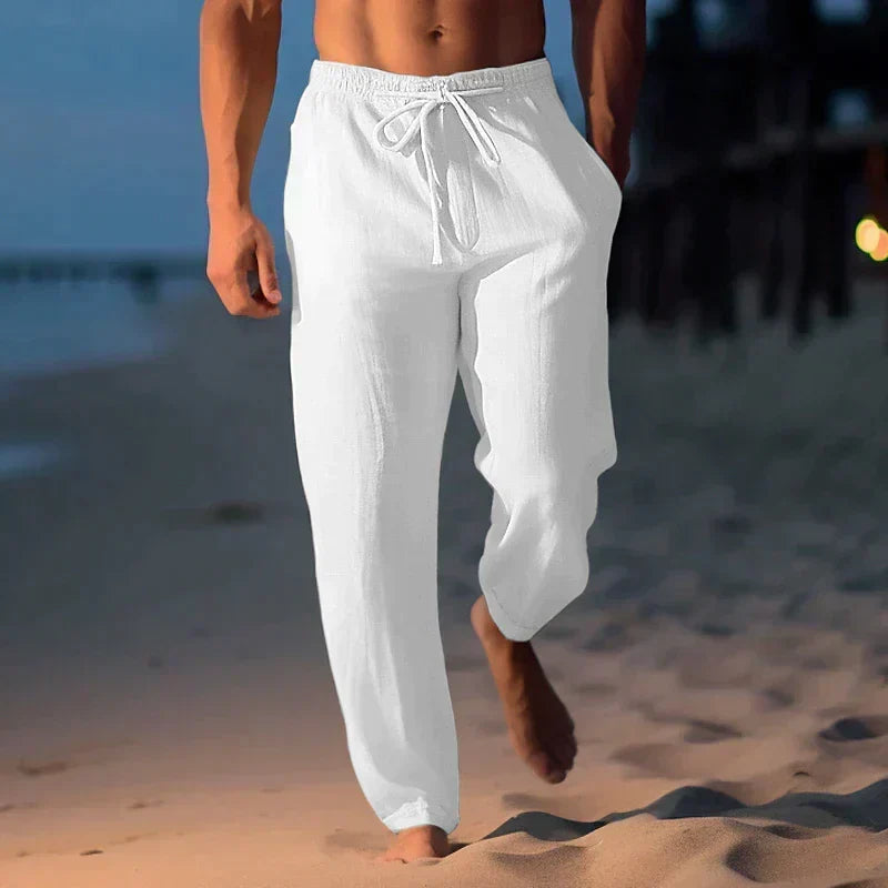 Pantalon lin décontracté homme pour l'été
