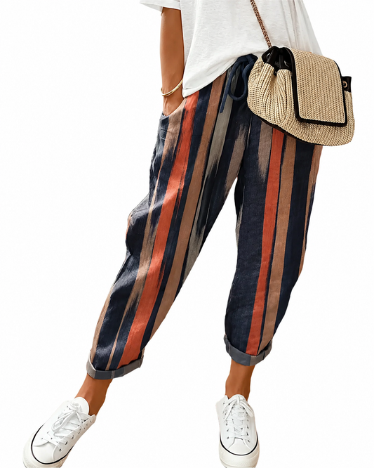 Pantalon style lin élégant coupe légère