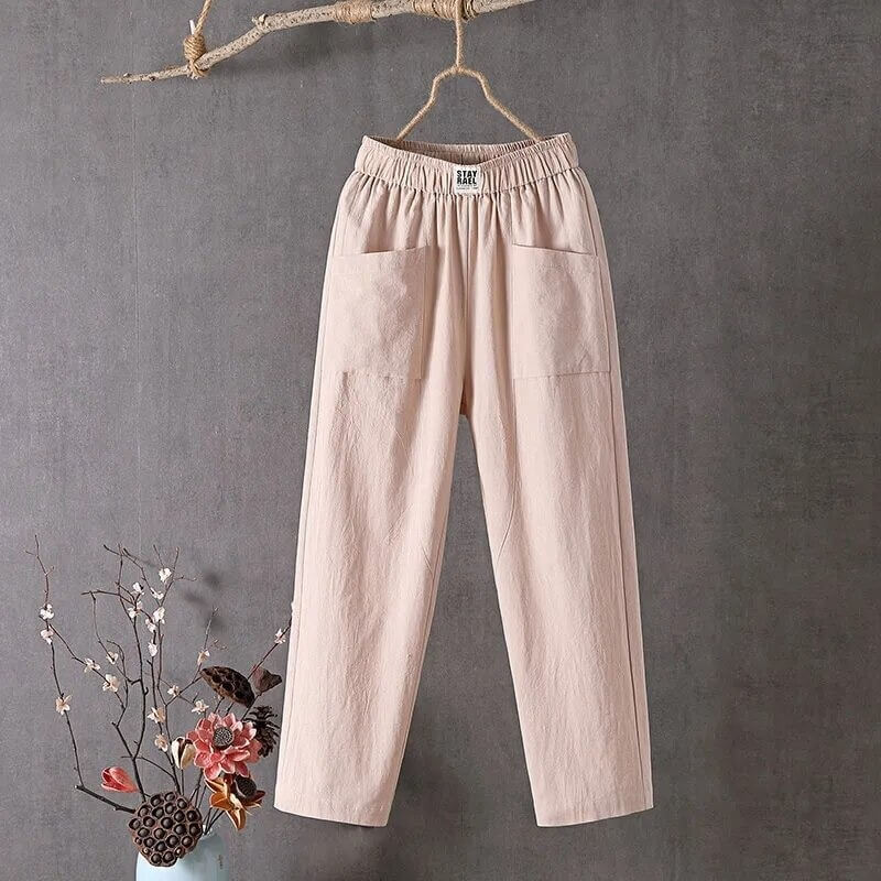 Pantalon taille haute coupe large