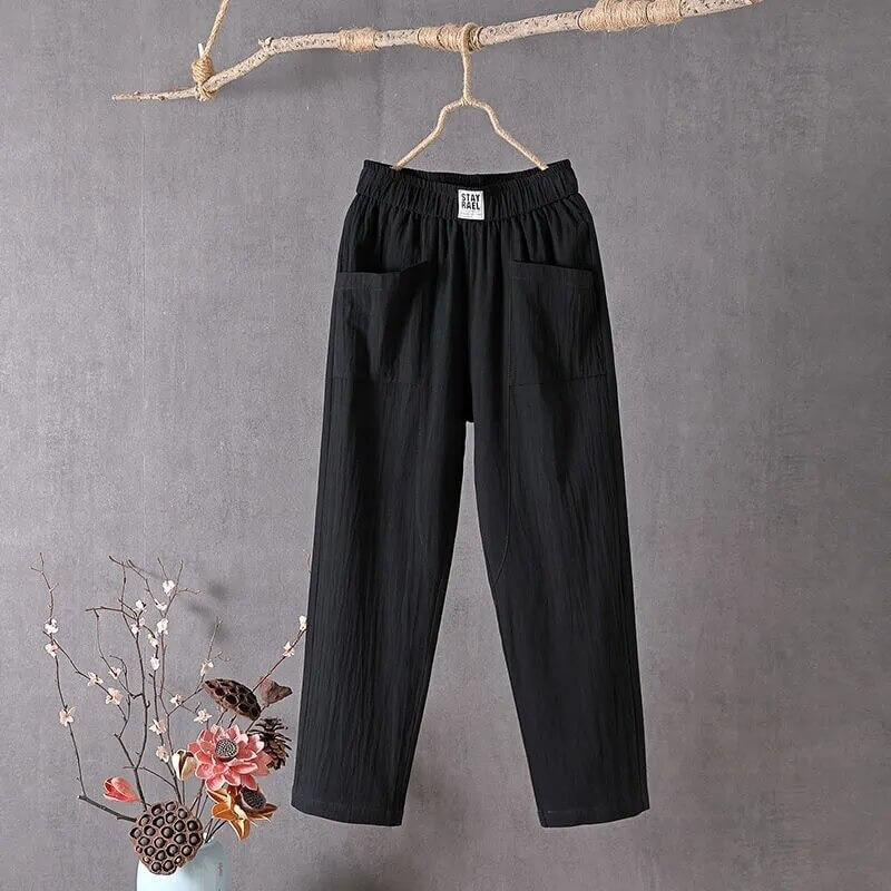 Pantalon taille haute coupe large