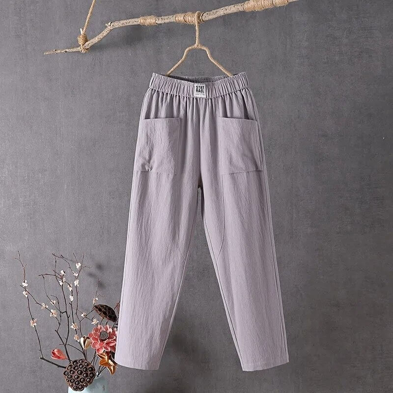 Pantalon taille haute coupe large