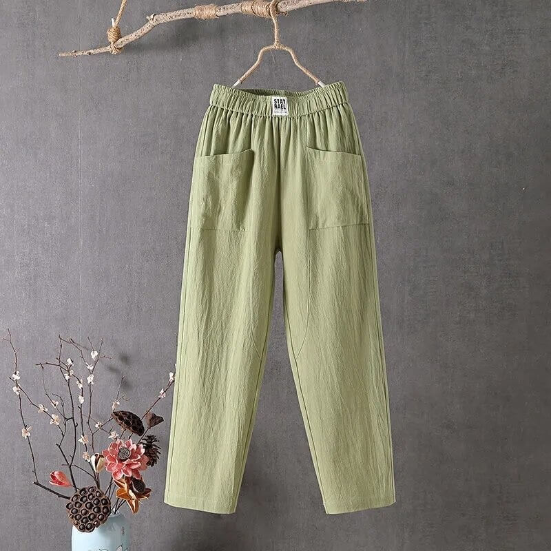 Pantalon taille haute coupe large