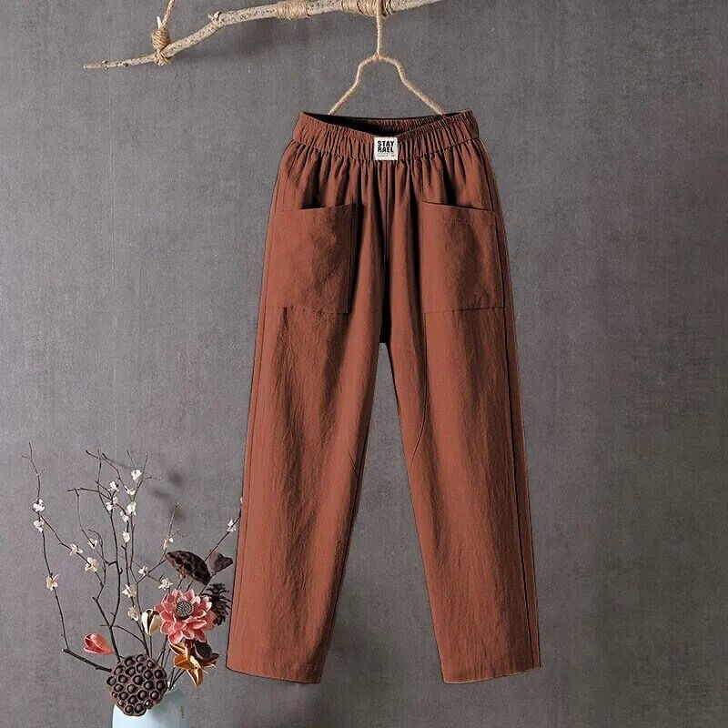 Pantalon taille haute coupe large