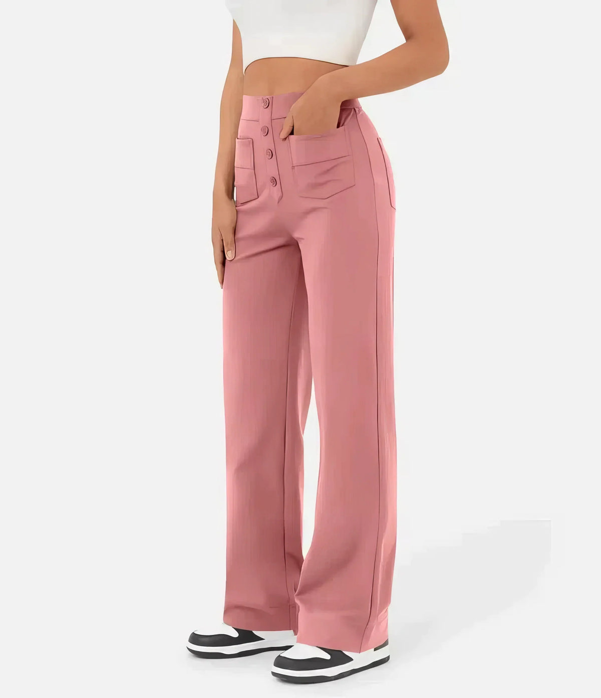 Pantalon taille haute pour femme