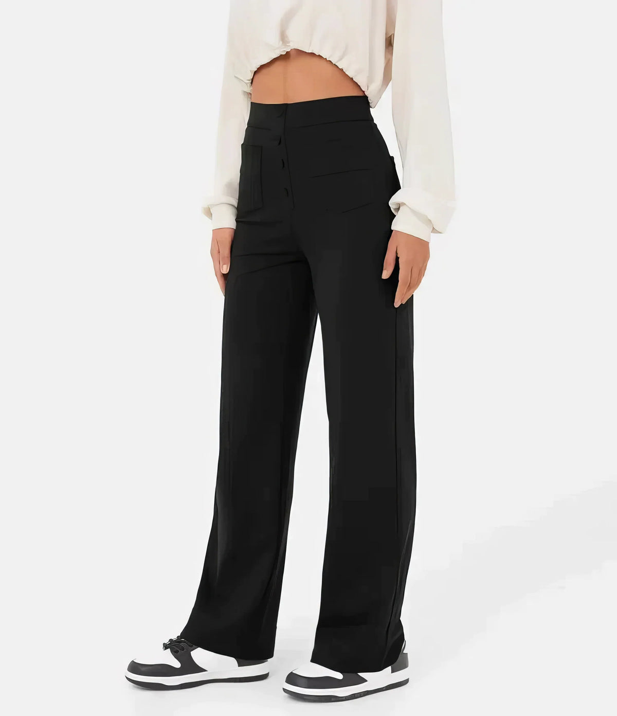 Pantalon taille haute pour femme