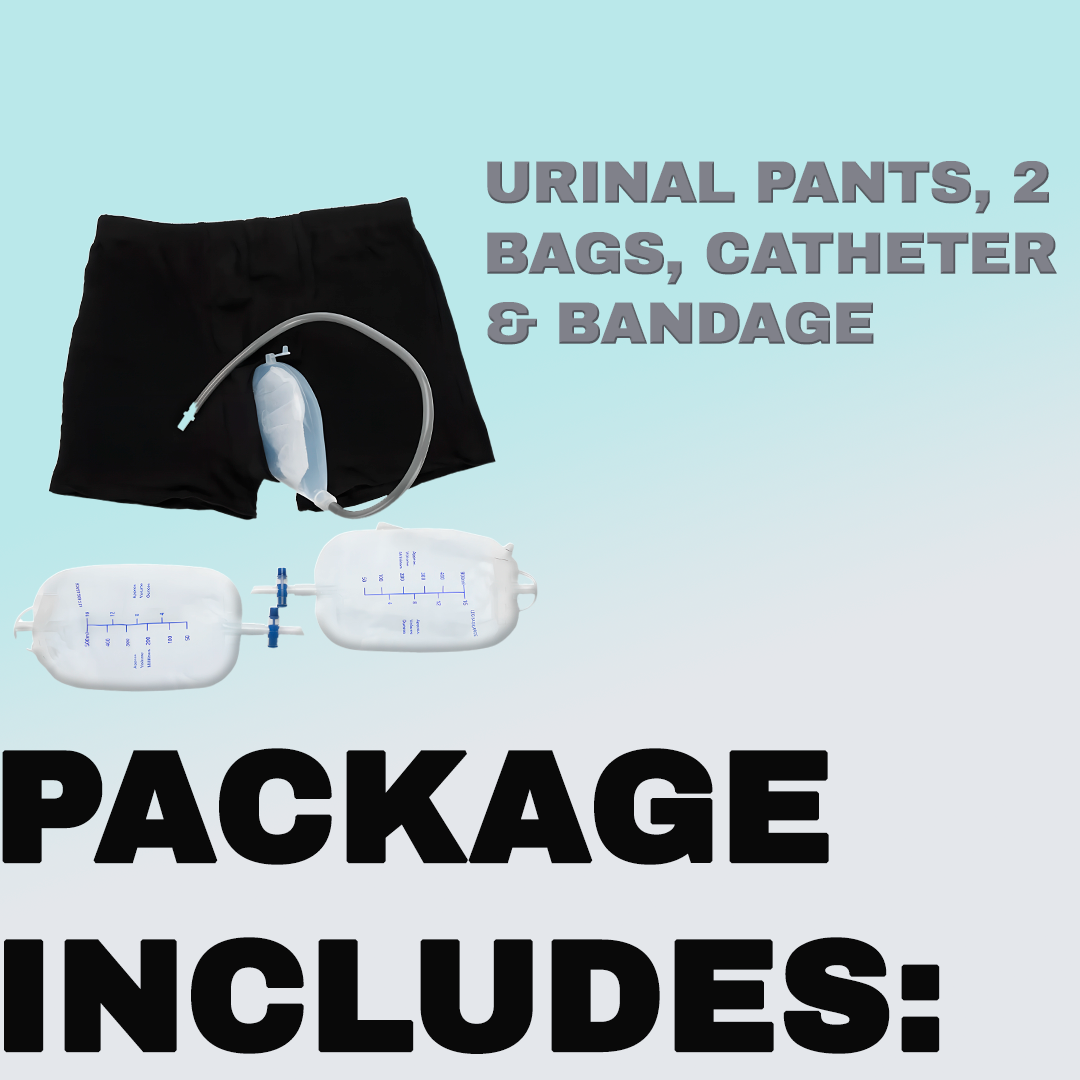 Pantalon urinaire pour homme avec système de cathéter étanche et soutien discret