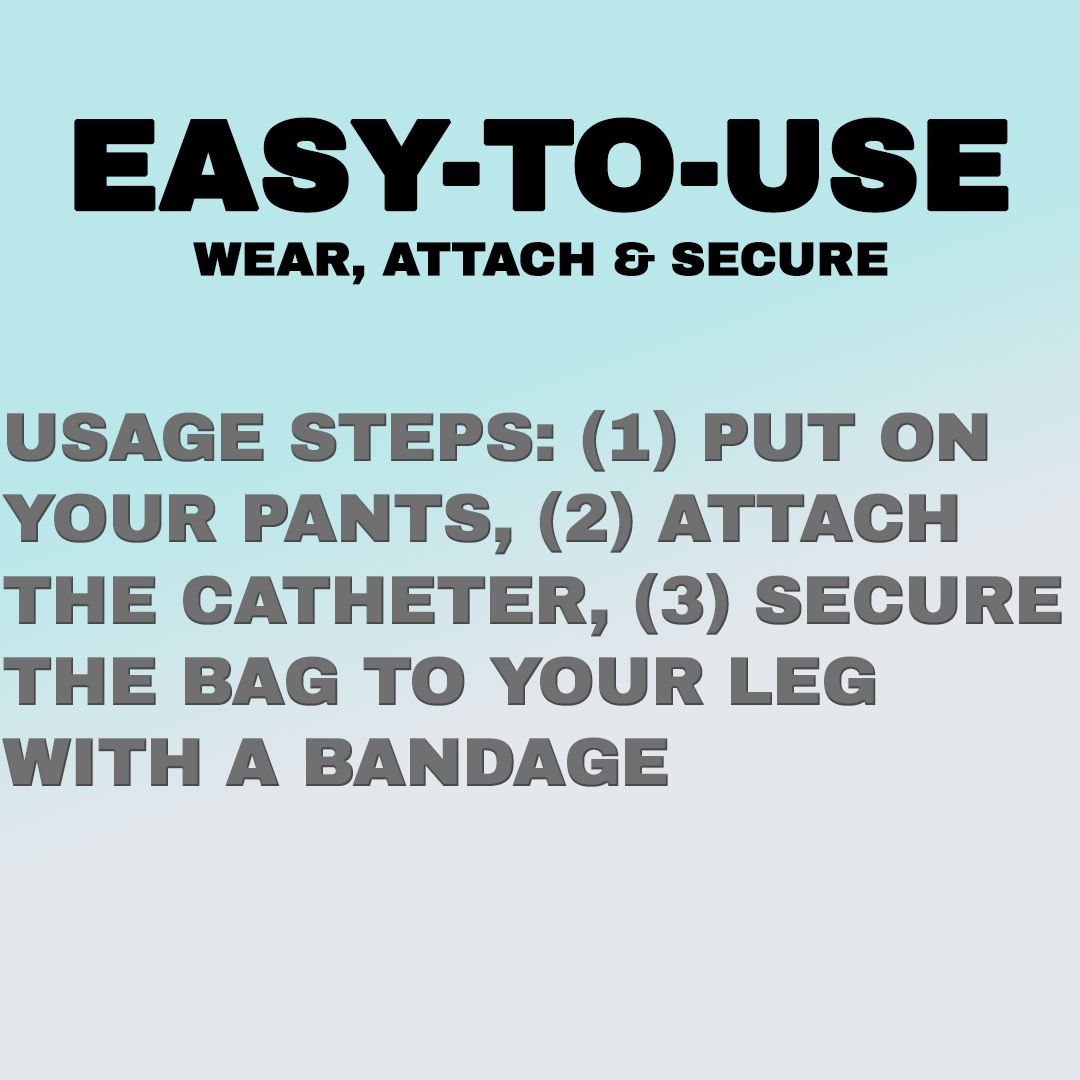 Pantalon urinaire pour homme avec système de cathéter étanche et soutien discret