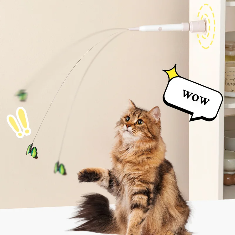 Papillon dansant interactif pour chat
