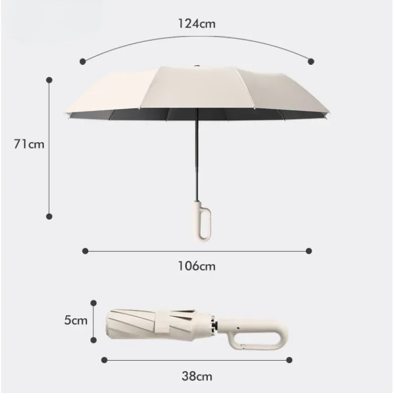 Parapluie à ouverture facile avec protection UV pour double usage