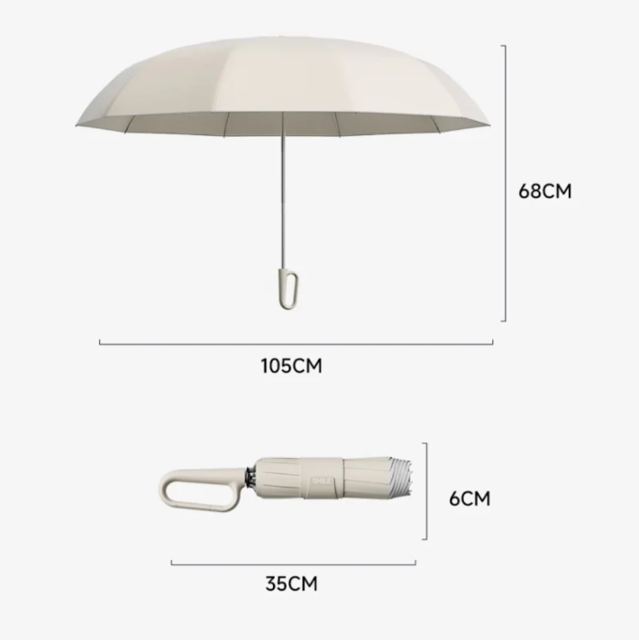 Parapluie coupe-vent avec bande réfléchissante