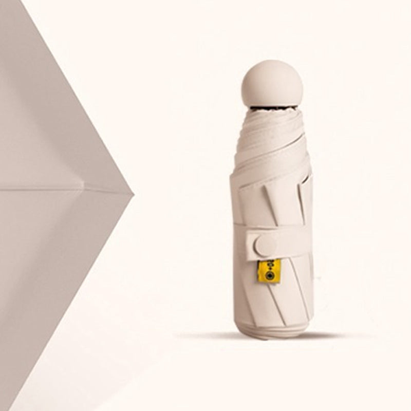 Parapluie de poche forme capsule avec protection solaire UPF50