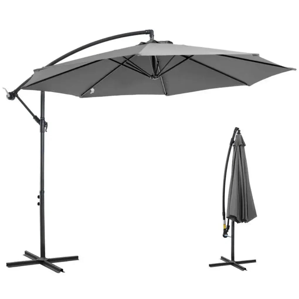 Parasol d'extérieur moderne avec système d'ouverture facile à manivelle