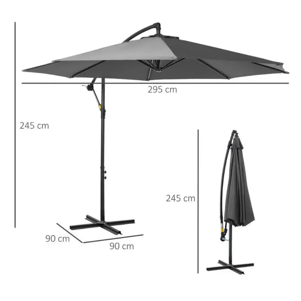 Parasol d'extérieur moderne avec système d'ouverture facile à manivelle