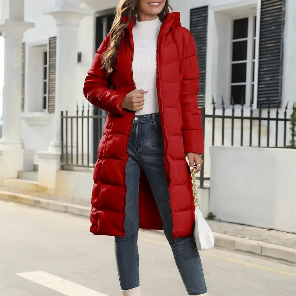 Parka chaude à capuche pour femme