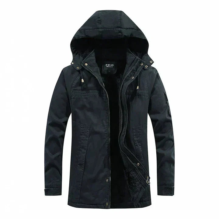 Parka d'hiver homme à capuche et doublure polaire