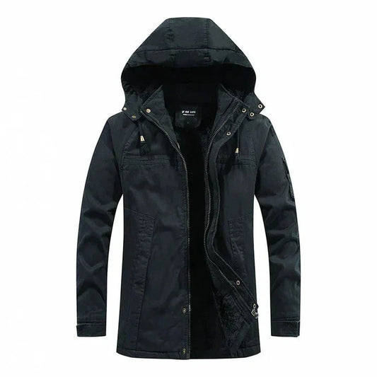 Parka d'hiver homme à capuche et doublure polaire