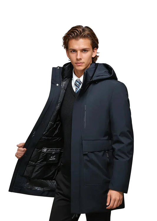 Parka d'hiver homme avec capuche et poches
