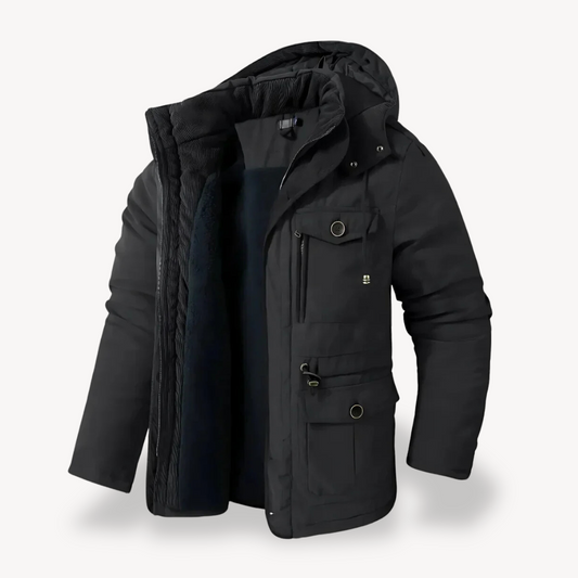 Parka d'hiver imperméable pour homme avec capuche doublée