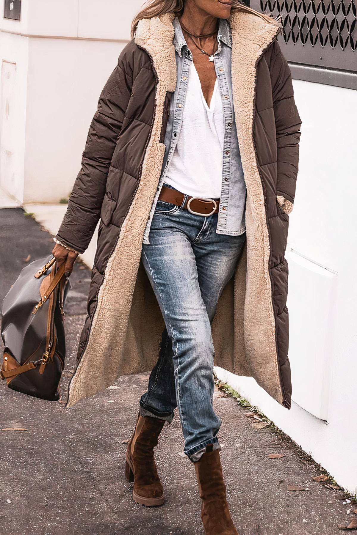 Parka imperméable réversible pour femme