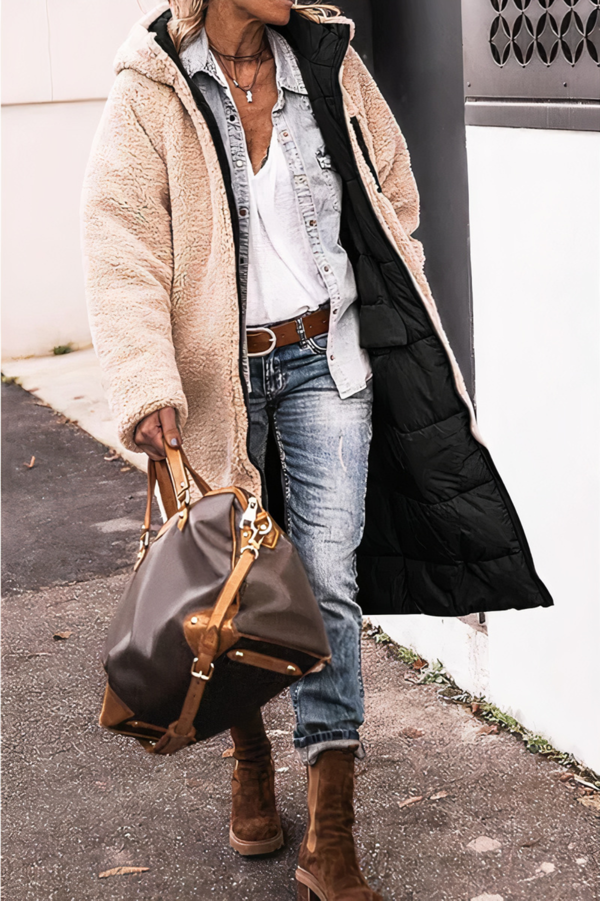 Parka imperméable réversible pour femme