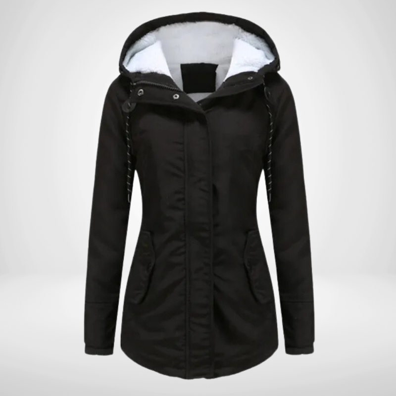 Parka pour femme avec capuche et doublure en polaire